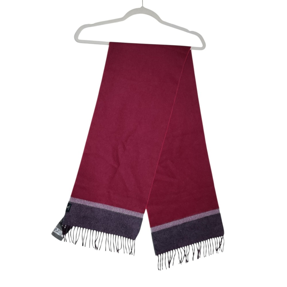 Tumi 100% Baby Alpaca Scarf Burgundy Red Herringbone Fringe Made in Peru